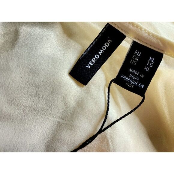 Vera Moda Ivory Chaddie Camisole Sz XL 14-16 V-Neck Ruched Drawstring Front NEW - Picture 5 of 6